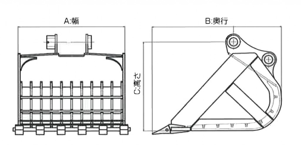 スケルトンバケットの詳細イメージ