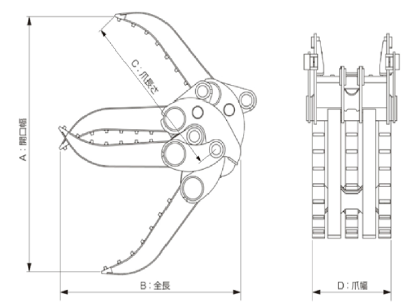 Zフォークの図面イメージ